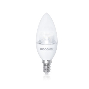 045 - Goodwin C Series 5W 470lm 4000K Cool White Dimmable E14 Clear Candle SES